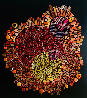 'Come together in this time of darkness' 2020 Coastal microplastic flatlay 115x95 cm
