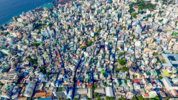aerial photo of blue and white city